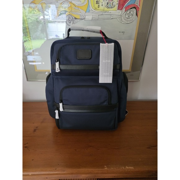 Tumi Other - NEW Tumi ALPHA 3 17" Ballistic Nylon Brief Pack Laptop Backpack - NAVY BLUE